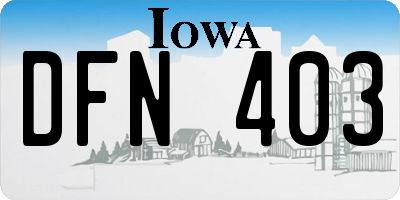 IA license plate DFN403