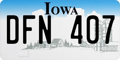 IA license plate DFN407