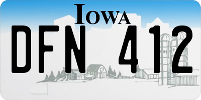 IA license plate DFN412