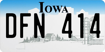 IA license plate DFN414