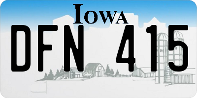 IA license plate DFN415