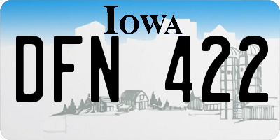 IA license plate DFN422