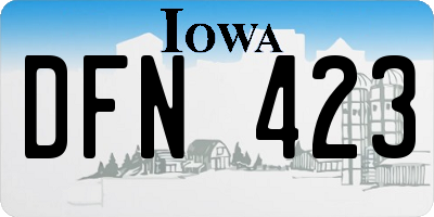 IA license plate DFN423