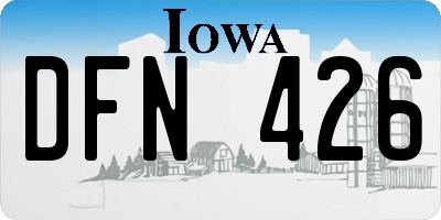 IA license plate DFN426