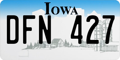 IA license plate DFN427