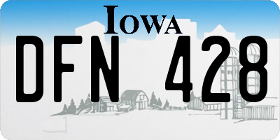 IA license plate DFN428