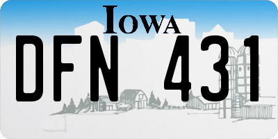 IA license plate DFN431