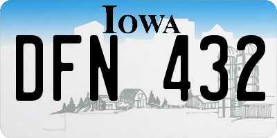 IA license plate DFN432