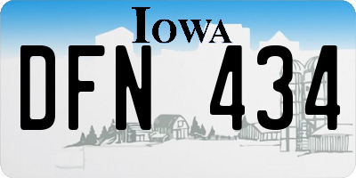 IA license plate DFN434