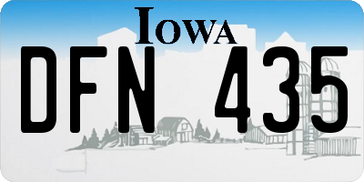 IA license plate DFN435