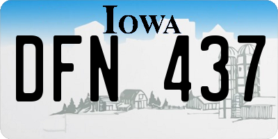 IA license plate DFN437