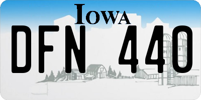 IA license plate DFN440