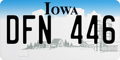 IA license plate DFN446