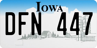 IA license plate DFN447