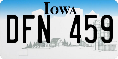 IA license plate DFN459