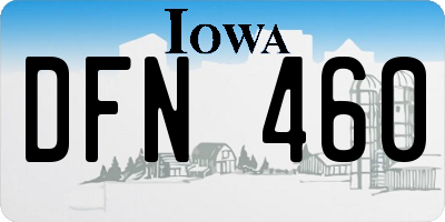 IA license plate DFN460