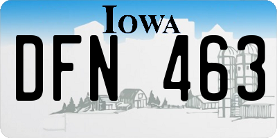 IA license plate DFN463
