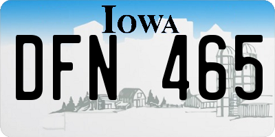 IA license plate DFN465