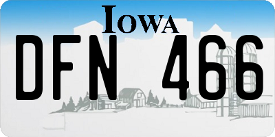 IA license plate DFN466