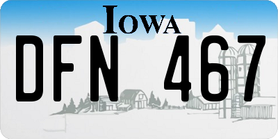 IA license plate DFN467