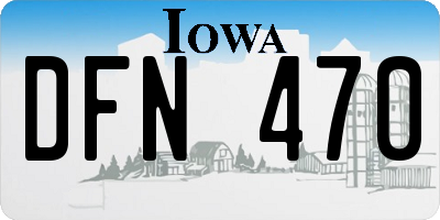IA license plate DFN470