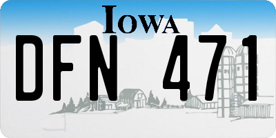 IA license plate DFN471