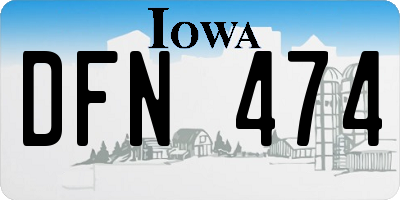 IA license plate DFN474