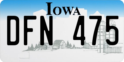 IA license plate DFN475