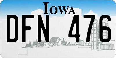 IA license plate DFN476