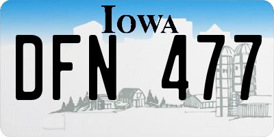 IA license plate DFN477
