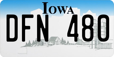 IA license plate DFN480