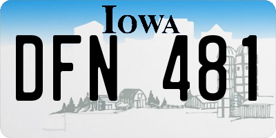 IA license plate DFN481