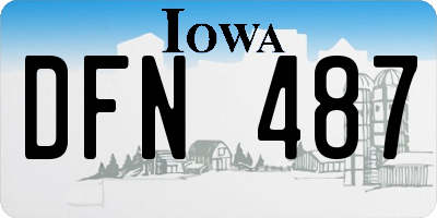 IA license plate DFN487