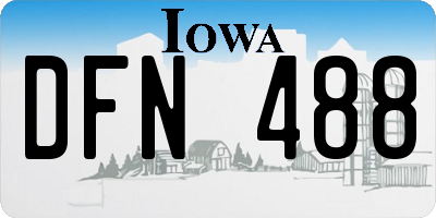 IA license plate DFN488