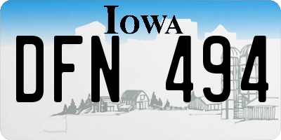 IA license plate DFN494
