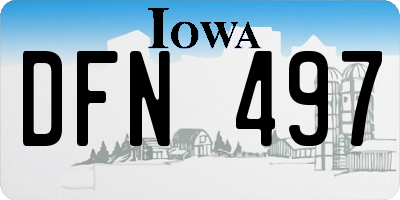 IA license plate DFN497