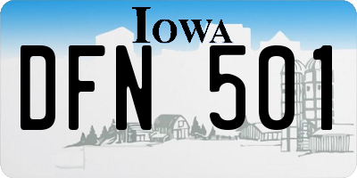 IA license plate DFN501