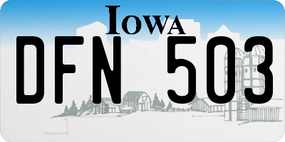 IA license plate DFN503
