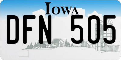 IA license plate DFN505
