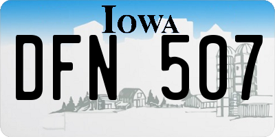 IA license plate DFN507