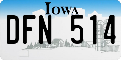 IA license plate DFN514