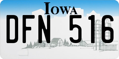 IA license plate DFN516
