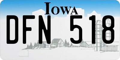 IA license plate DFN518