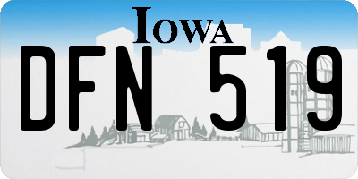 IA license plate DFN519