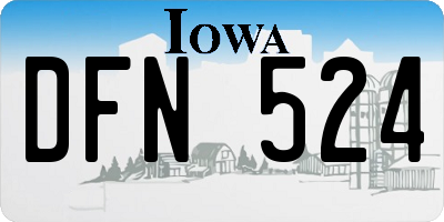 IA license plate DFN524
