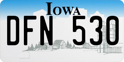 IA license plate DFN530