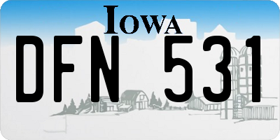 IA license plate DFN531