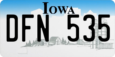 IA license plate DFN535