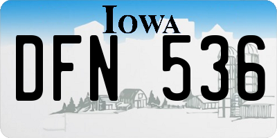 IA license plate DFN536