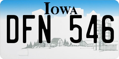 IA license plate DFN546